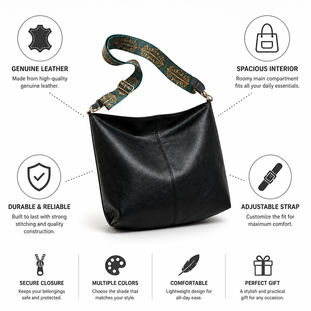 Genuine Leather Vintage Shoulder Bag (Adjustable Strap)