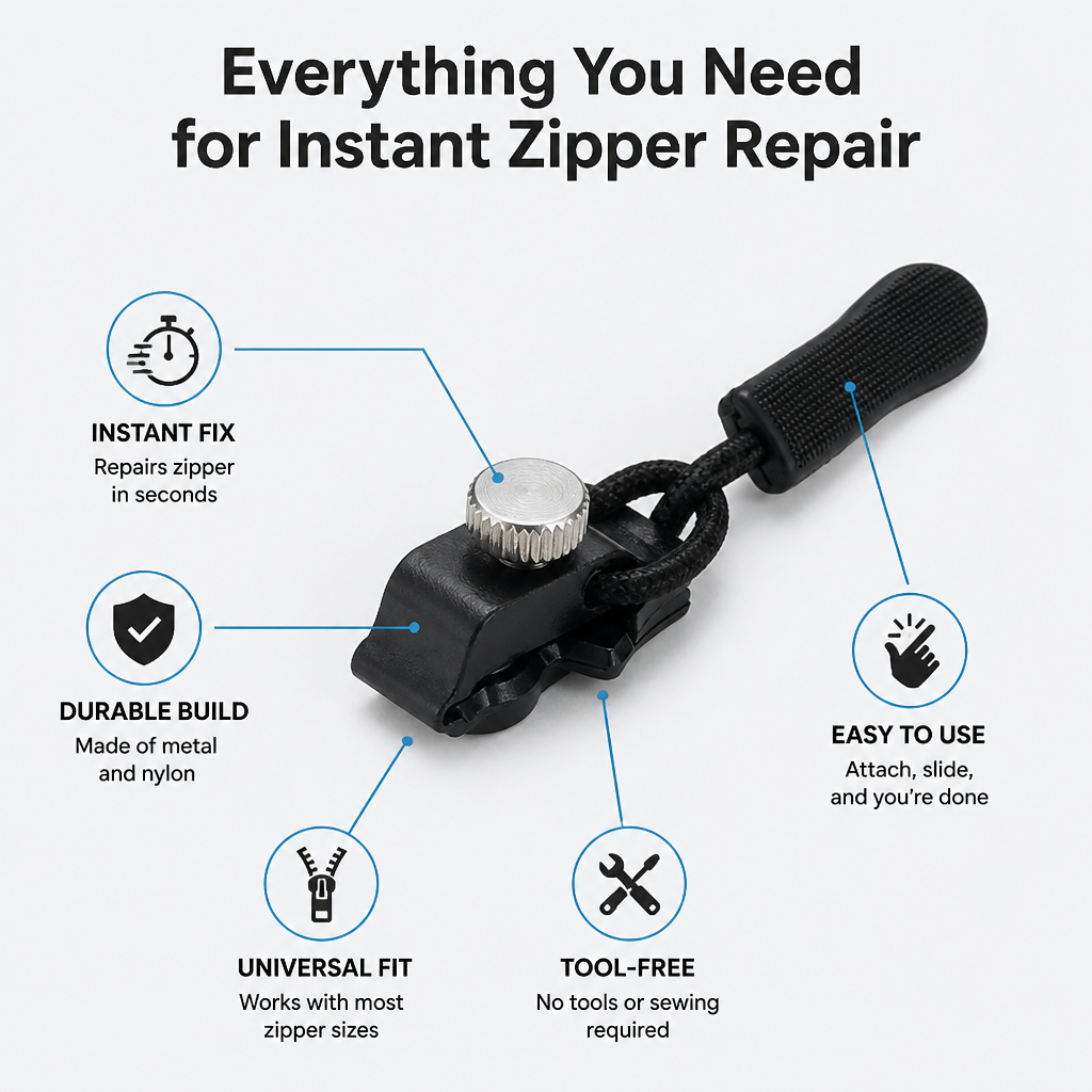 SlipFix™ — Bring Your Favorite Zippers Back to Life in Seconds, Hassle-Free