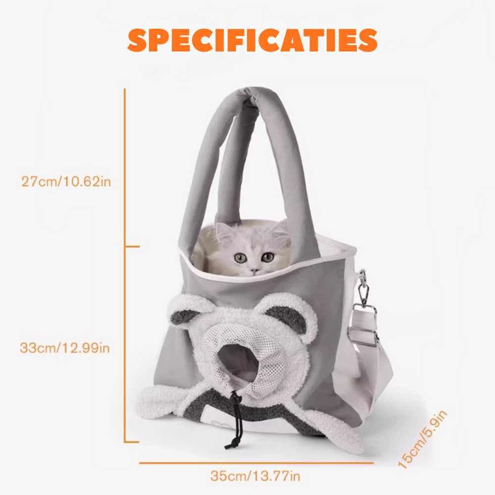 Comfortable and Secure Pet Bag with Bear Graphic