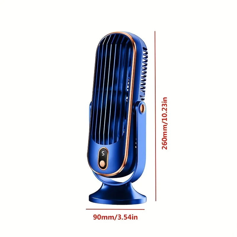 Compact USB Rechargeable Air Cooling Fan – 5-Speed Personal Desktop Device for Office and Travel