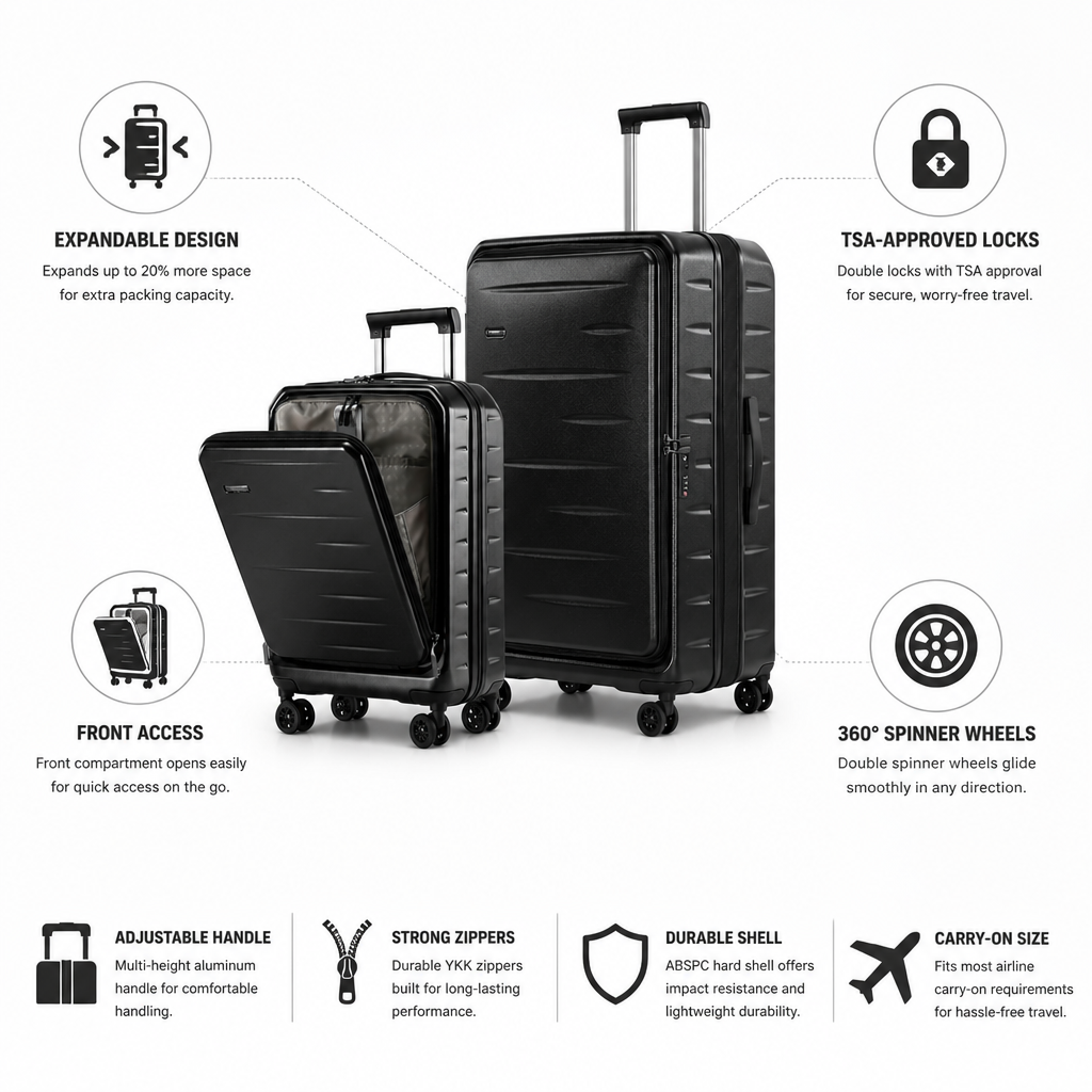 Expandable Hard-Shell Carry-On (TSA-Approved Lock)