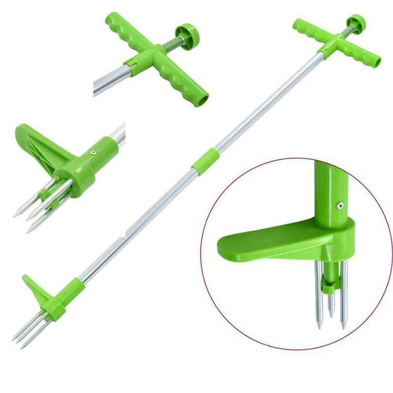 Foot Pedal Weed Remover with Triple Steel Claw Design