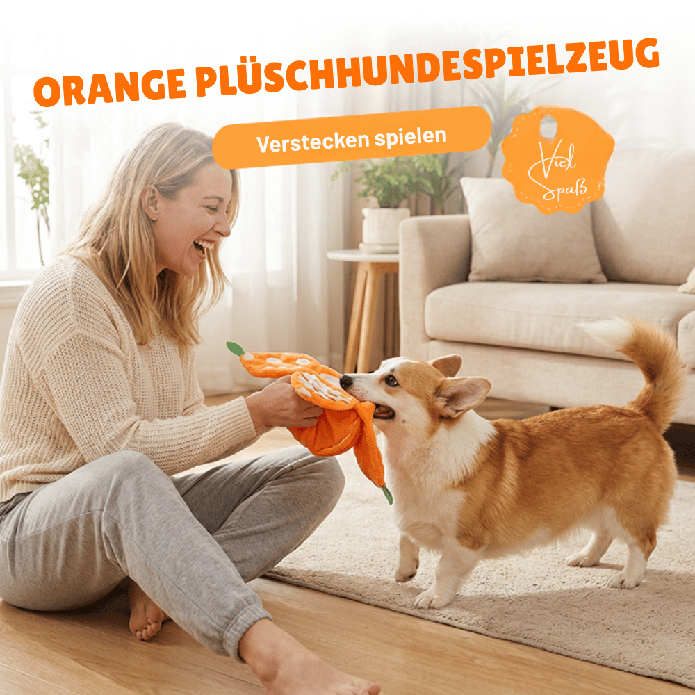Foldable Snuffle Puzzle – Plush Dog Toy with Treat Storage