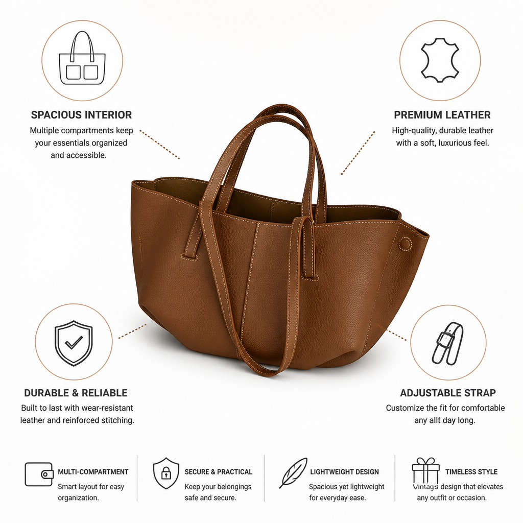 Premium Leather Vintage Multi-Compartment Shoulder Bag