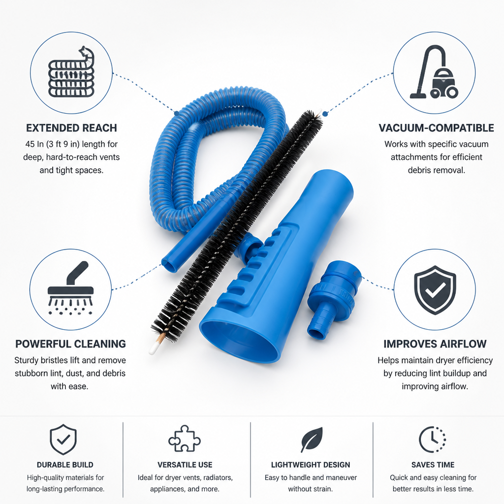 Flexible Vacuum-Ready Dryer Vent Cleaning Tool (45 In)