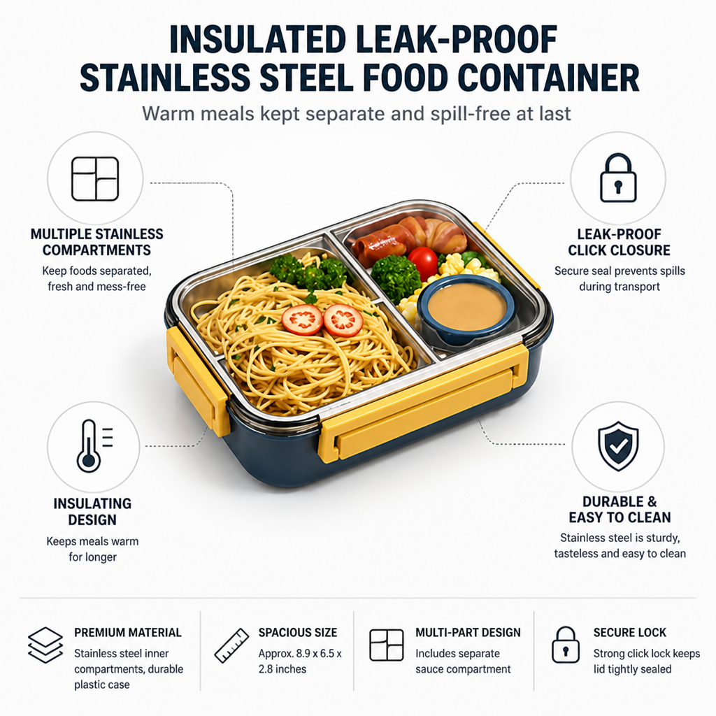 Insulated Leak-Proof Stainless Steel Food Container