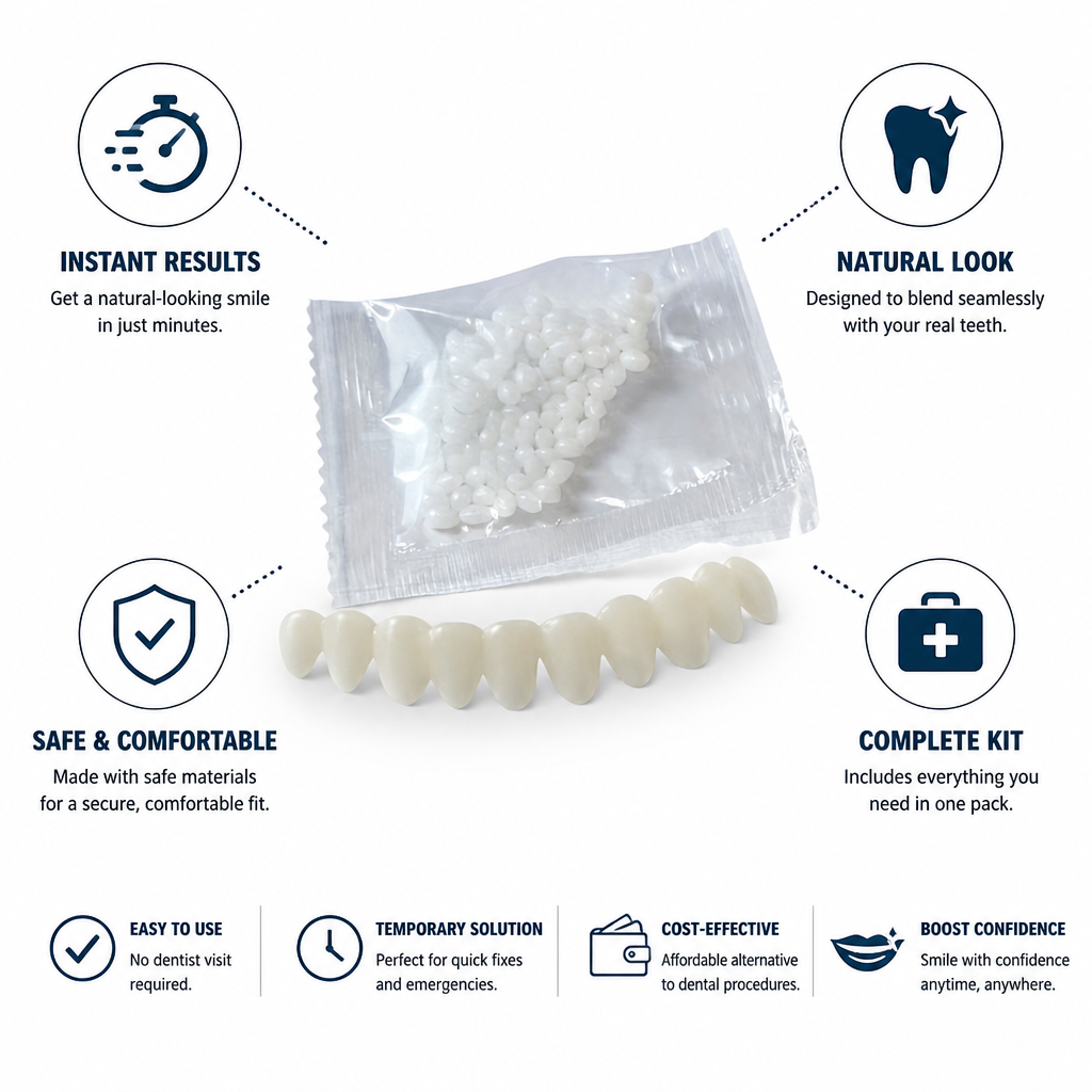 Instant Natural-Looking Tooth Replacement Kit