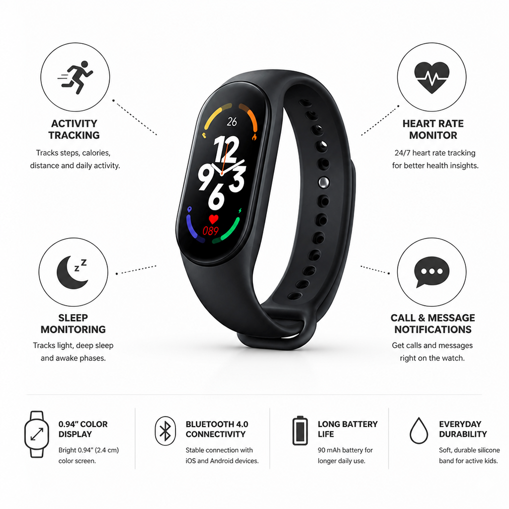 Heart Rate & Activity Kids Fitness Watch