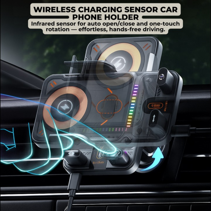 Smartphone Car Mount with Wireless Charging Capability