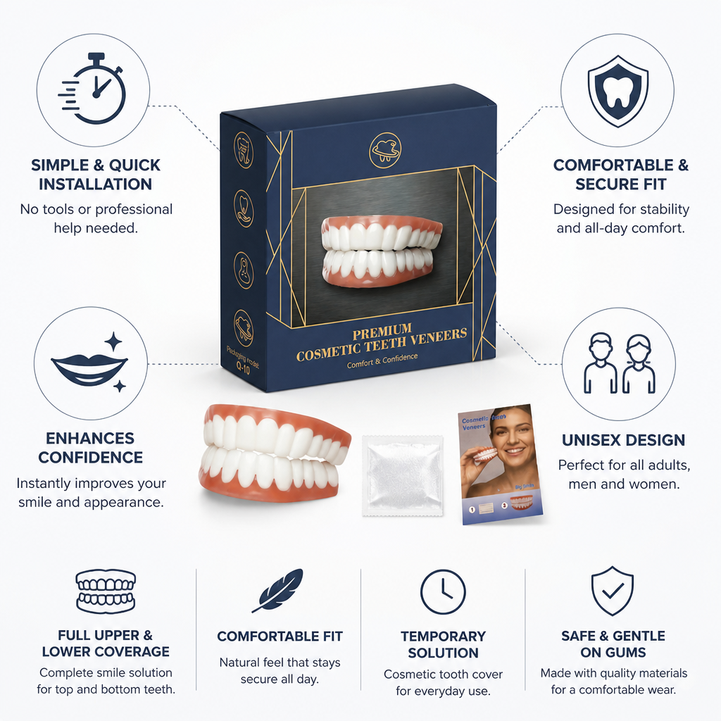 Full-Coverage Removable Cosmetic Tooth Cover (Upper & Lower)