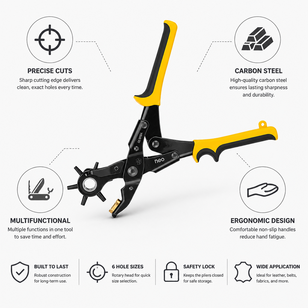 Precision Carbon Steel Multifunctional Leather Punch Pliers