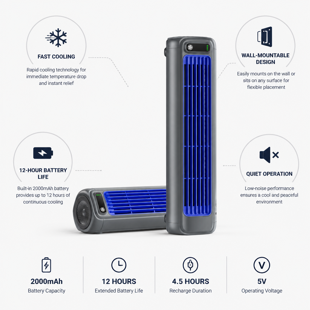 Fast-Cooling Wall-Mountable Portable Air Conditioner (12-Hour Battery)