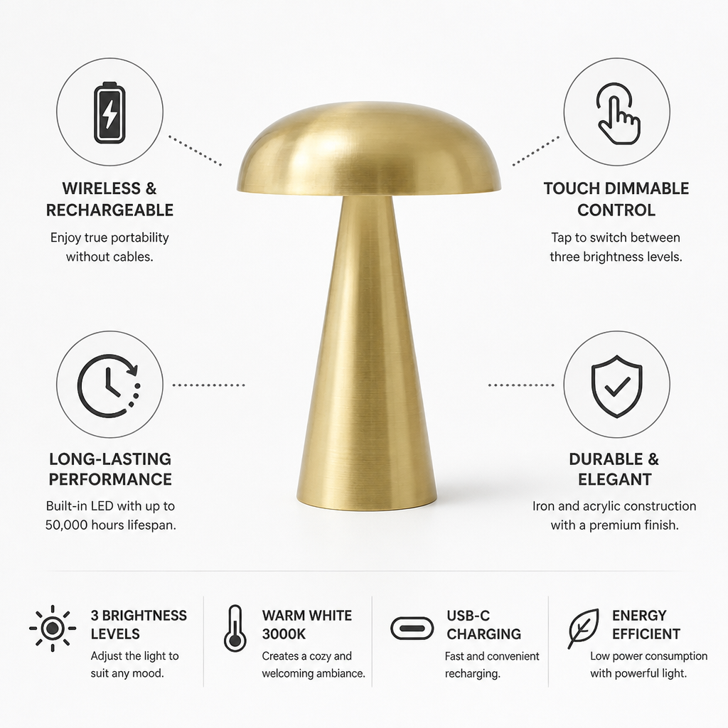 Rechargeable Touch Dimmable Table Lamp