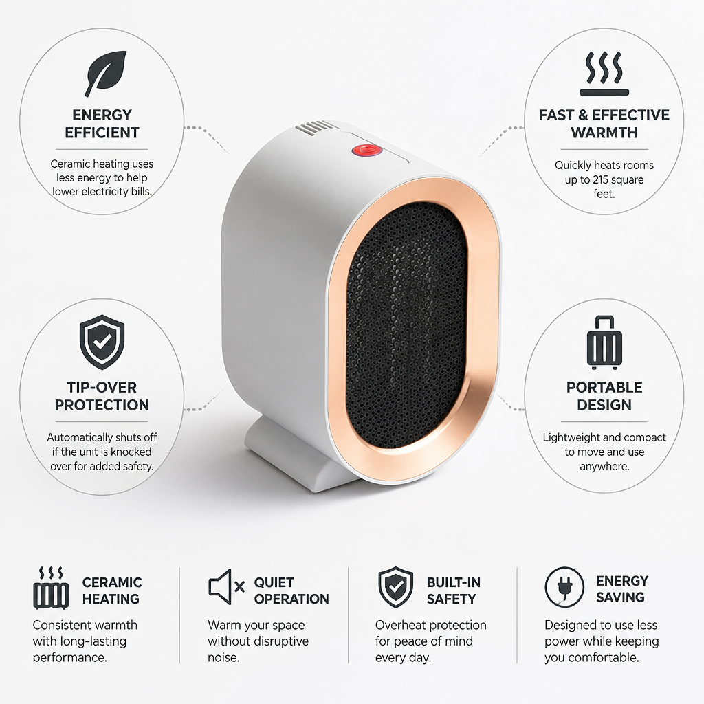 Portable & Energy-Efficient Ceramic Electric Radiator
