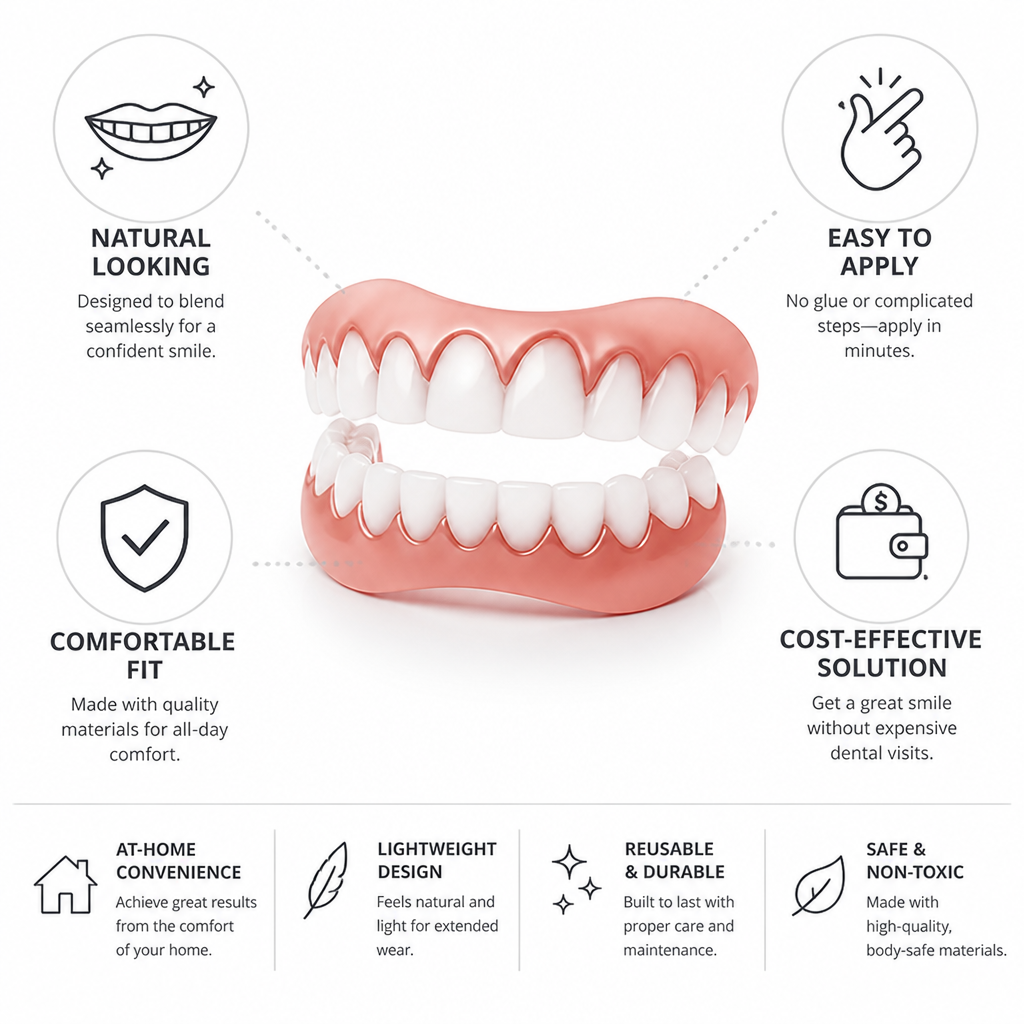 Glue-Free Natural-Looking Veneer Teeth (1 Box)