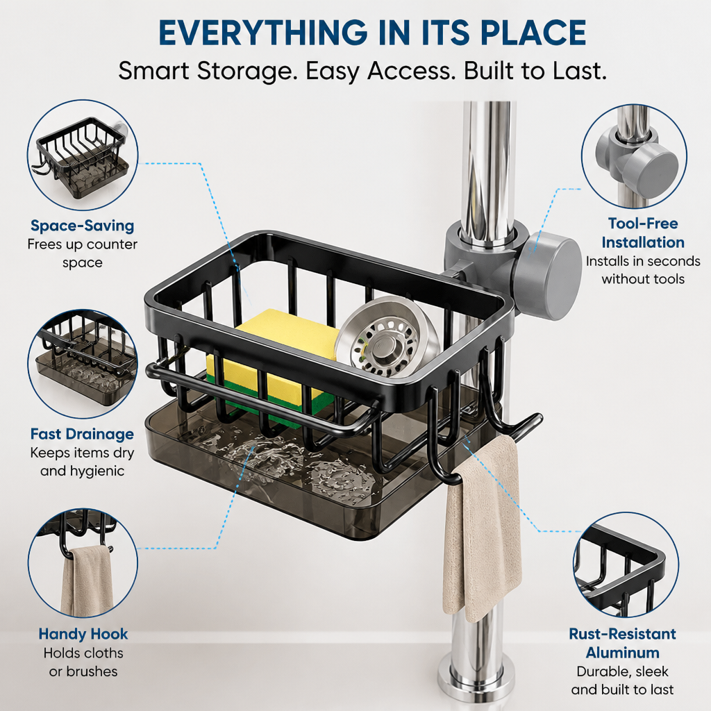 AquaNest™ — Transform Your Sink into a Dry, Clutter-Free Sanctuary Instantly