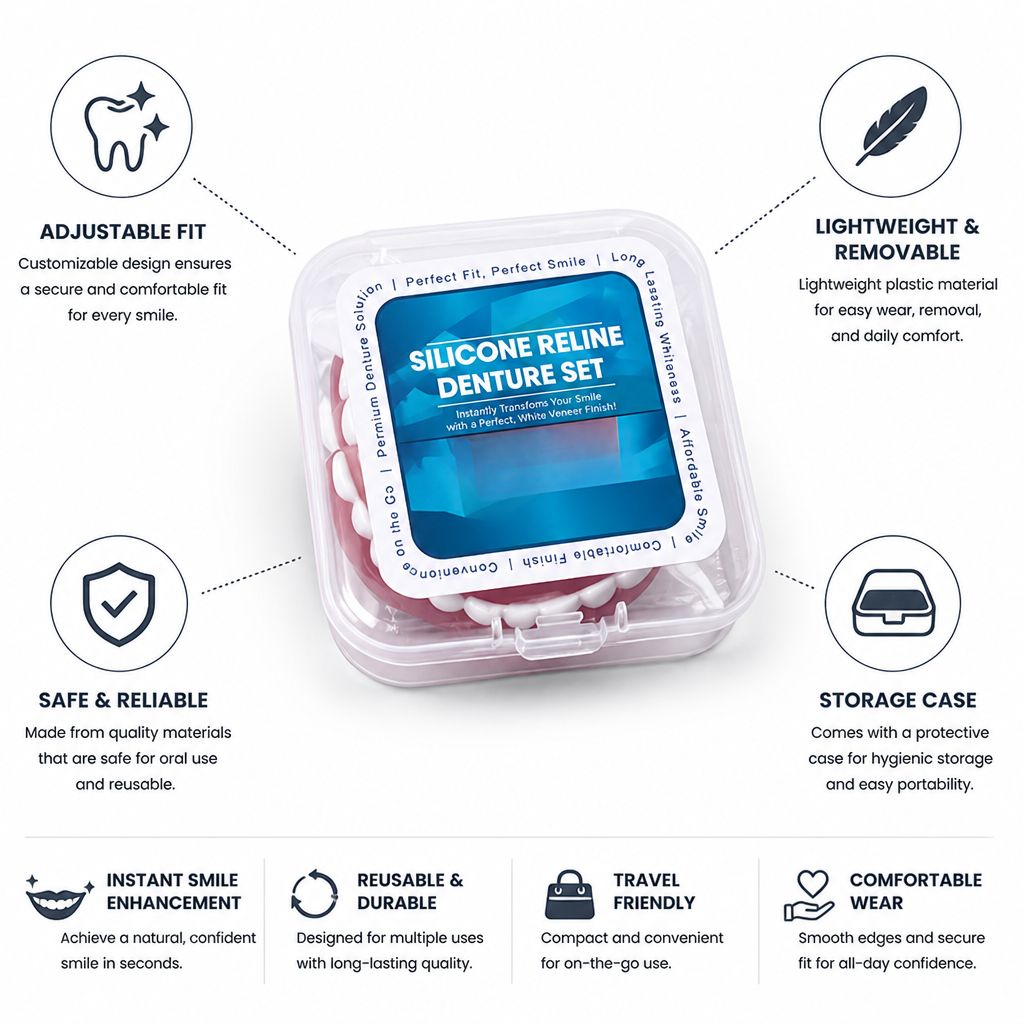 Adjustable & Removable Cosmetic Teeth Veneer (With Storage Case)