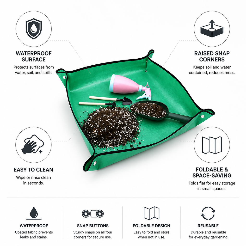 Waterproof Foldable Planting Mat (Raised Snap Corners)