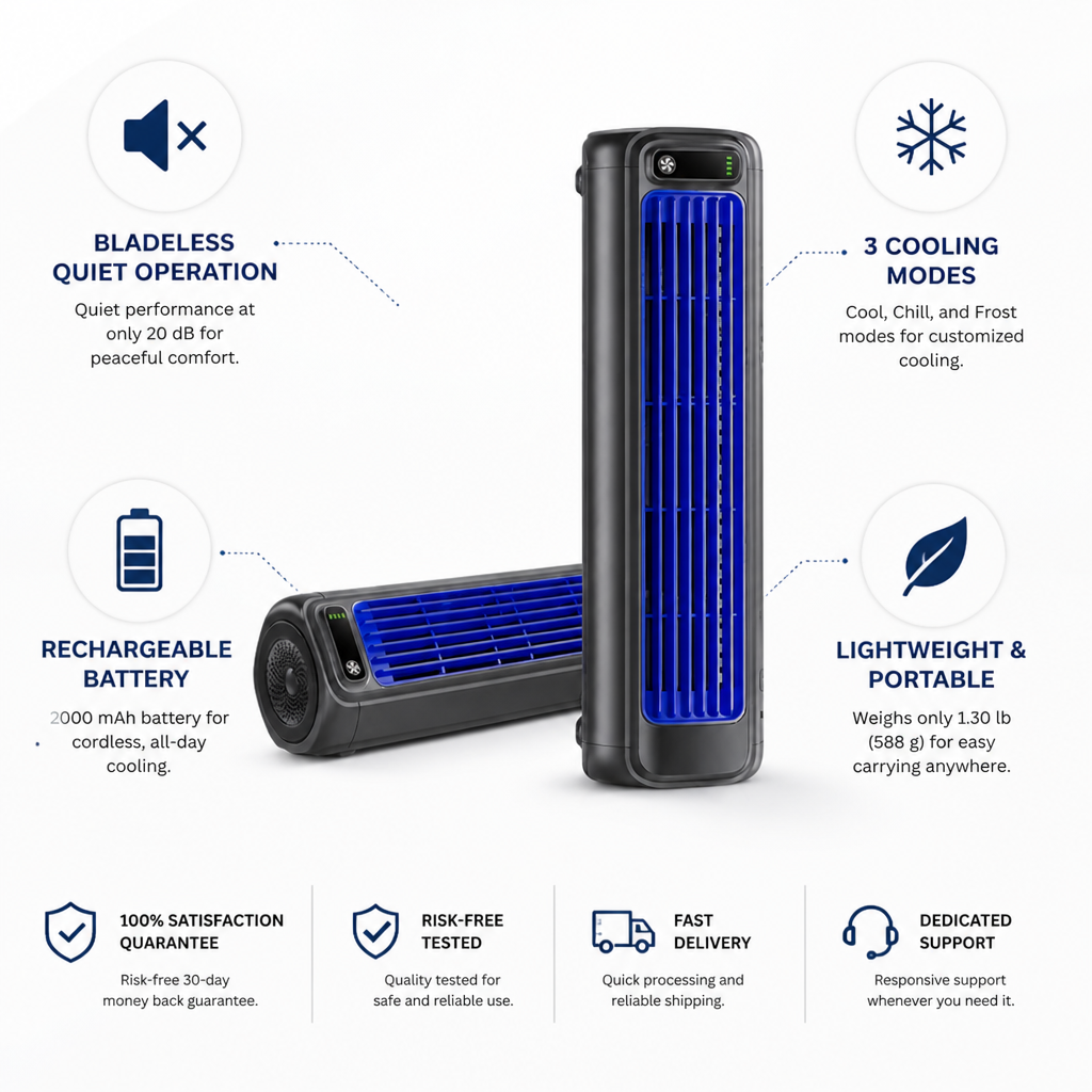 Bladeless Quiet Rechargeable Air Cooler