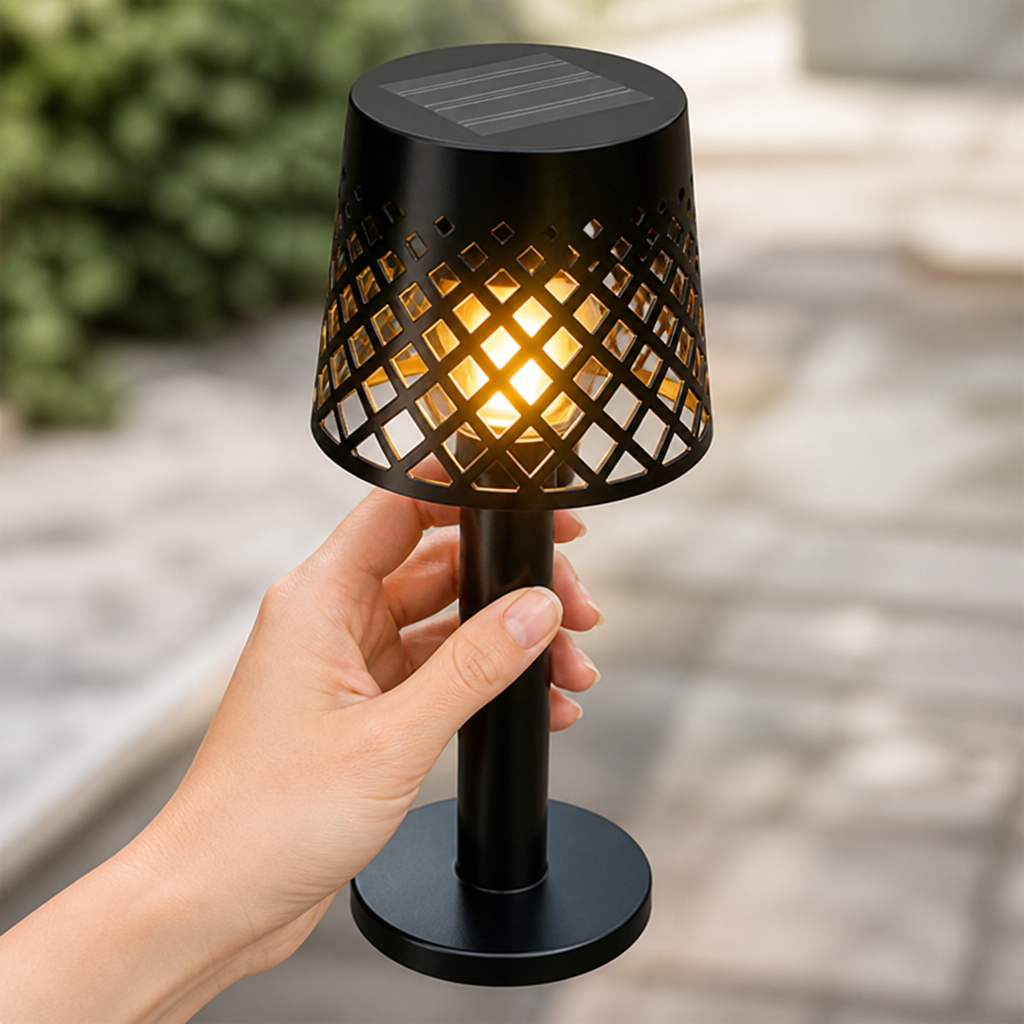 Solar-Powered Cutout Shadow Table Lamp (Set of 2)