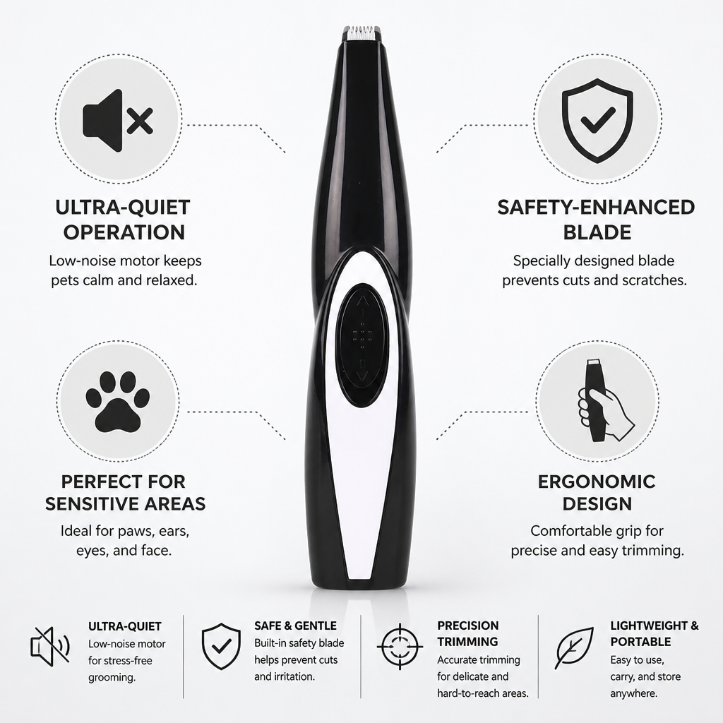 Ultra-Quiet Safety Blade Pet Trimmer