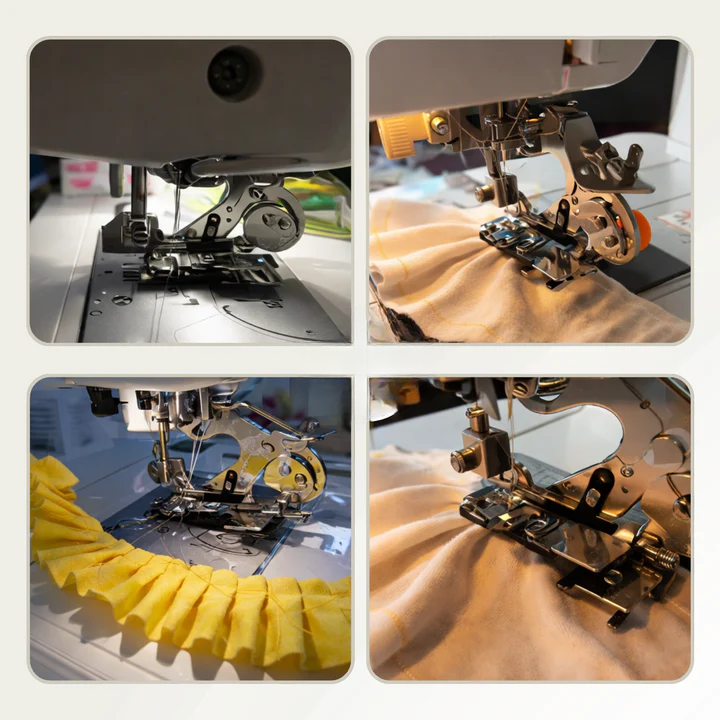 Ruffle and Pleating Foot for Flatbed Machines – 4 Adjustable Settings