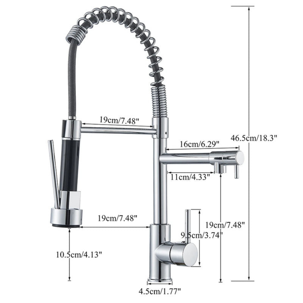 Pull Down Kitchen Faucet with Swivel Spout