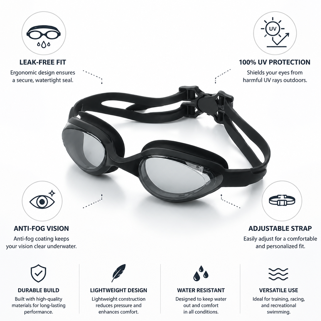 Anti-Fog & UV-Protective Ergonomic Swim Goggles