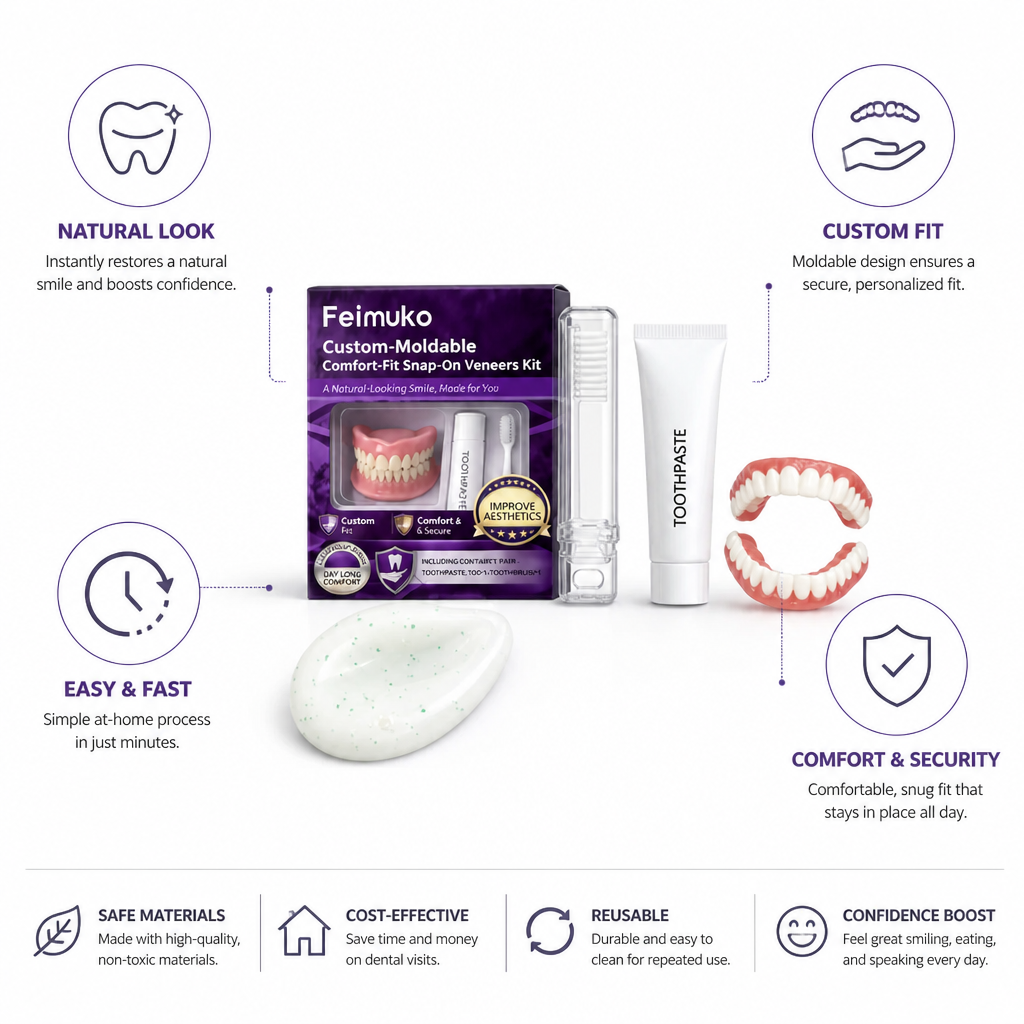 Custom-Moldable Comfort-Fit Snap-On Veneers Kit