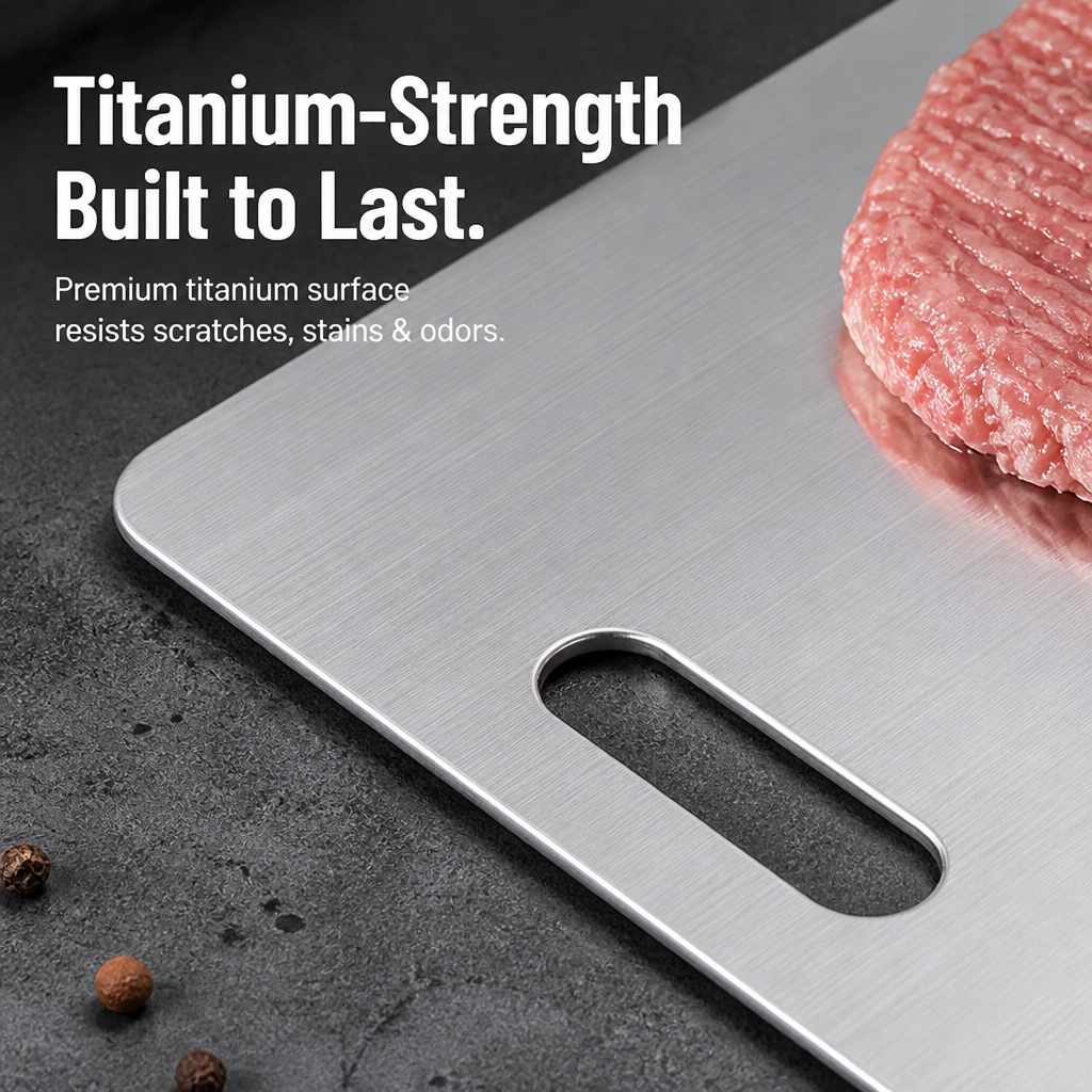 PureCut™ Titanium Cutting Board — Cut Clean, Cook Confident, Live Healthier Every Day