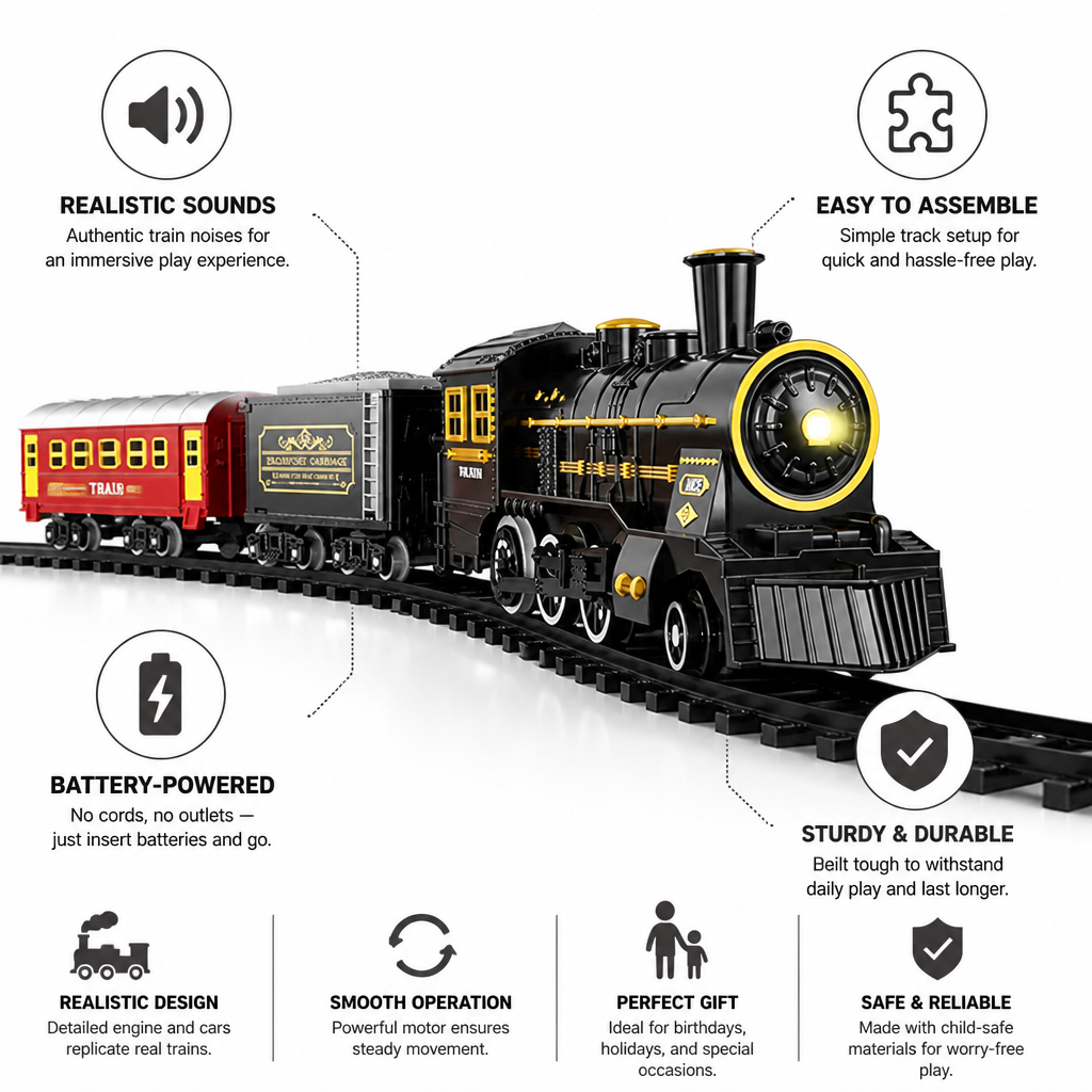 Battery-Powered Realistic Sound Train Set