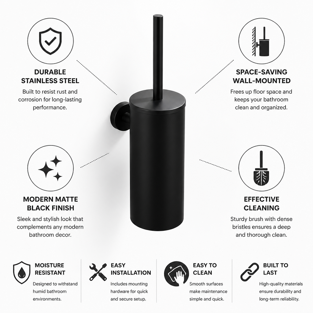 Stainless Steel Wall-Mounted Toilet Brush