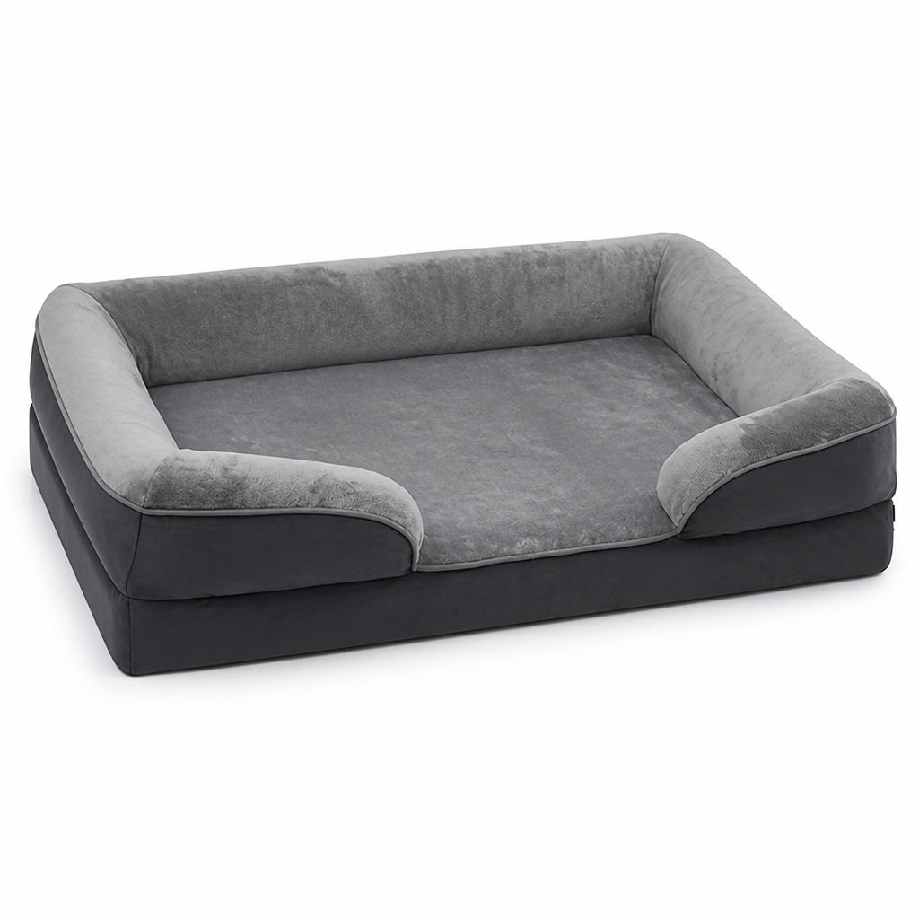 Orthopedic Foam & Washable Cover Dog Bed (Non-Slip Bottom)