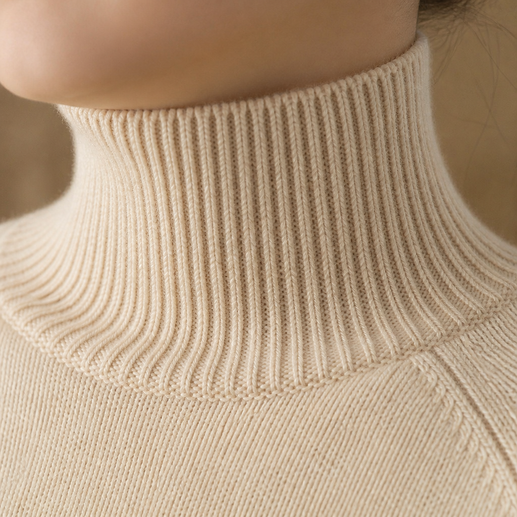 ArcticSilk™ – Comfortable Relaxed-Fit Turtleneck Sweater Featuring Ribbed Edges