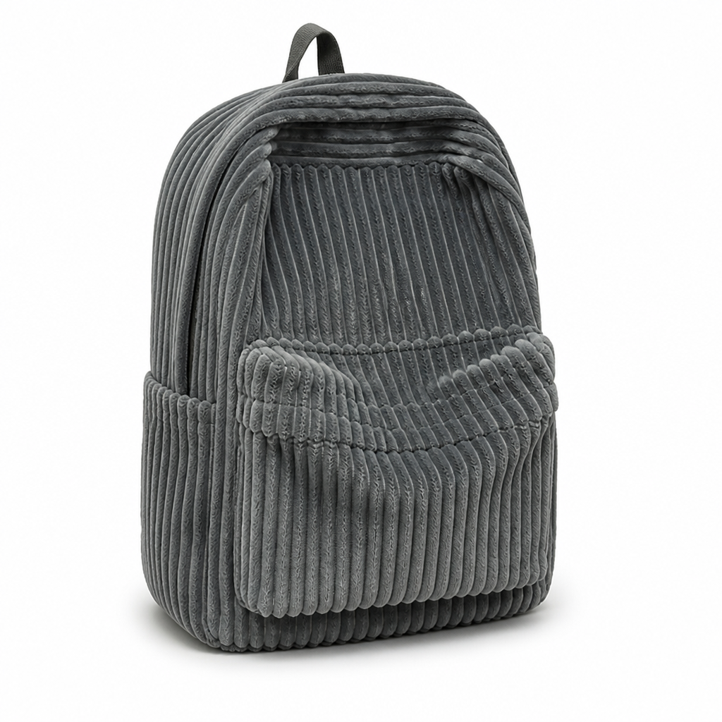 Durable Corduroy Multi-Pocket Backpack (Tablet Sleeve)