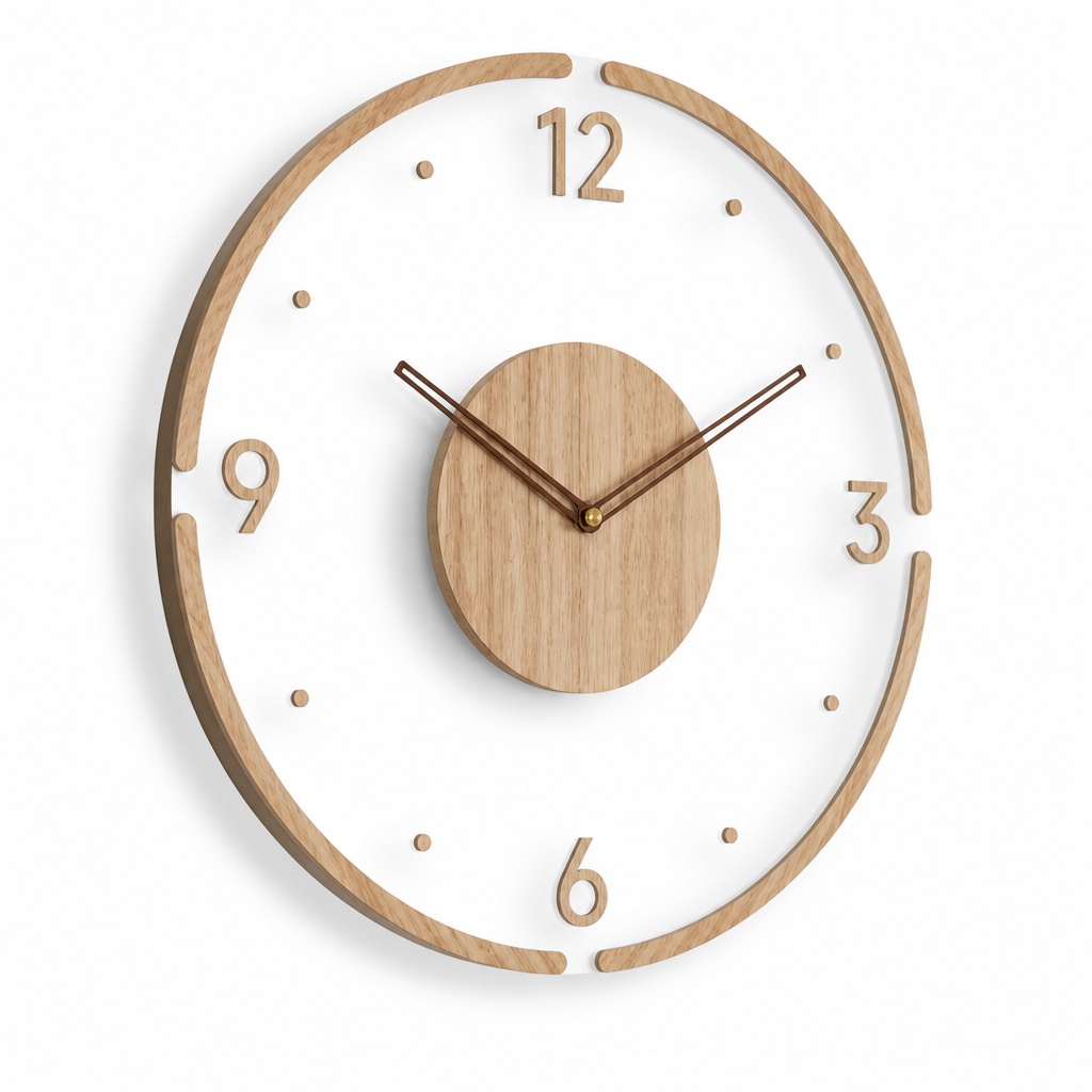 Minimalist Solid Wood Silent Quartz Wall Clock
