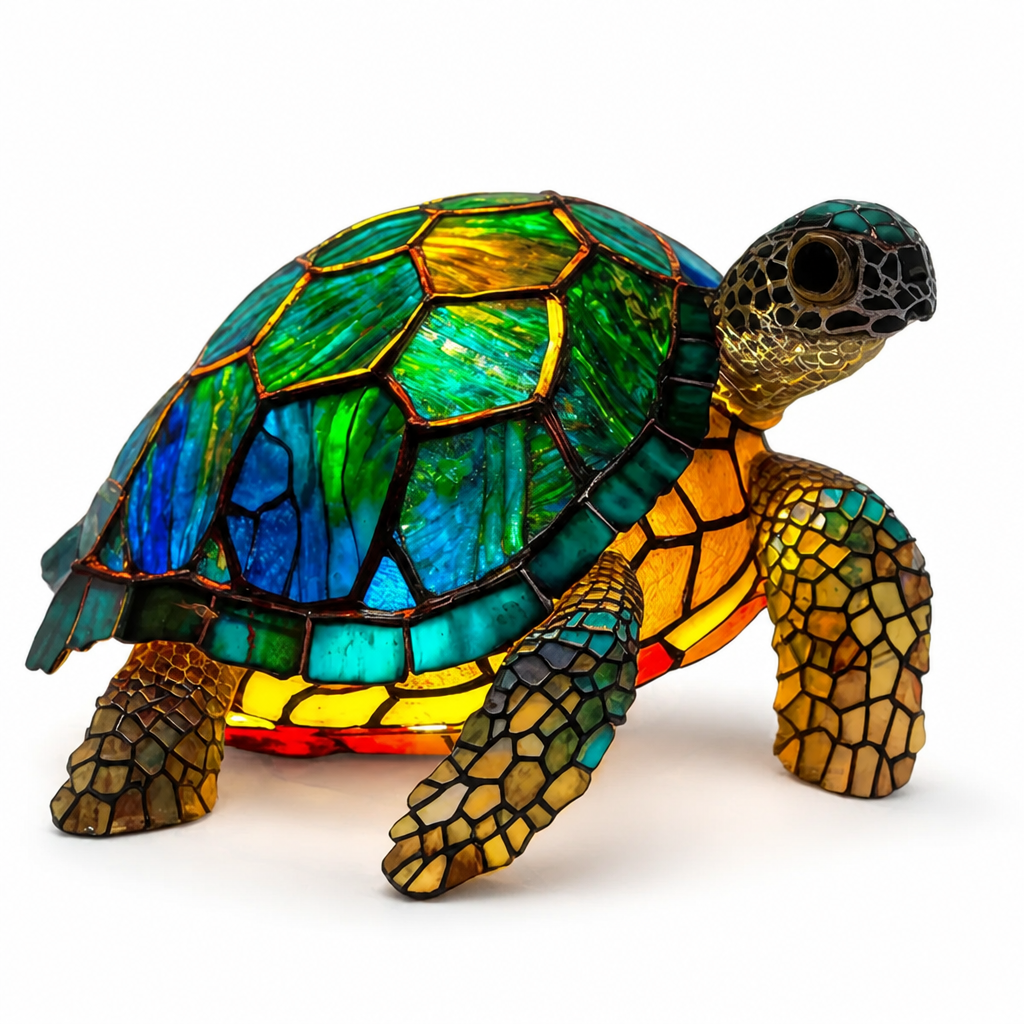Colorful Stained Glass Animal-Print Table Lamp (20 Styles)