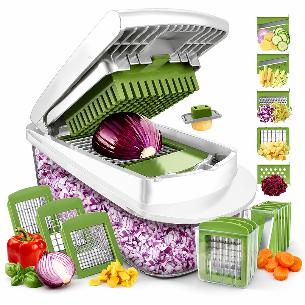 10-In-1 Vegetable Slicer With Built-In Container