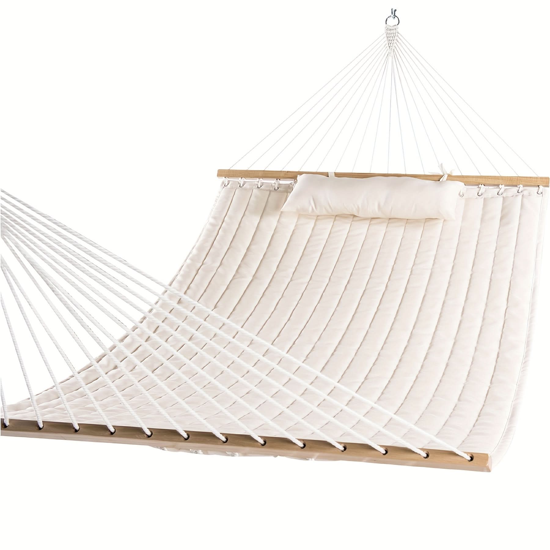 Double Layered Quilted Hammock for Patio and Poolside Relaxation
