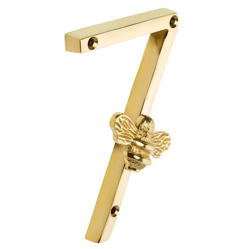 Bee-Inspired House Number Plaque – Customizable with 5 Digits