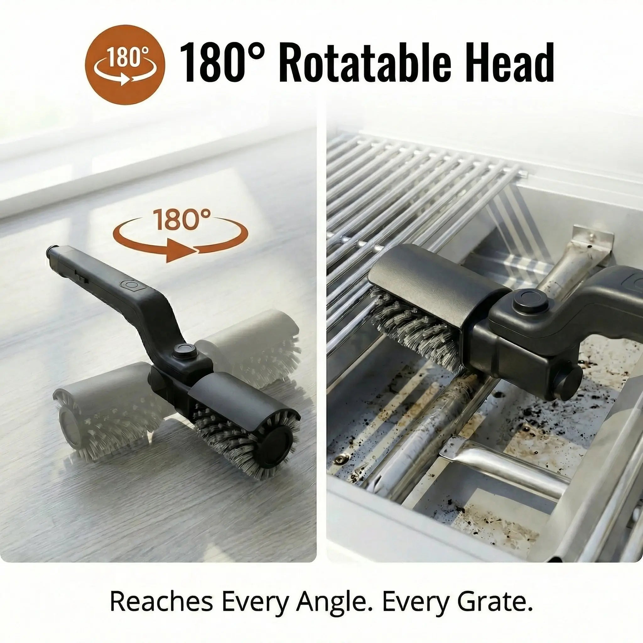 Grill Scrubber with Rotating Head | Fast Grill Cleaning | Safe Bristle Design | GrillPro