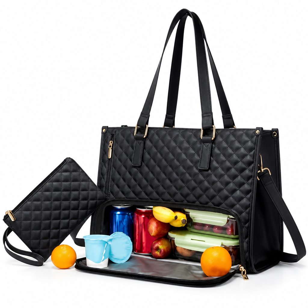 Insulated Leakproof Dual-Compartment Lunch & Laptop Tote