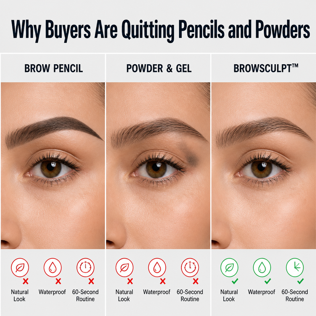 BrowSculpt™ — Apply Hair-Like Microblade Brows with a Brush in Less Than 60 Seconds