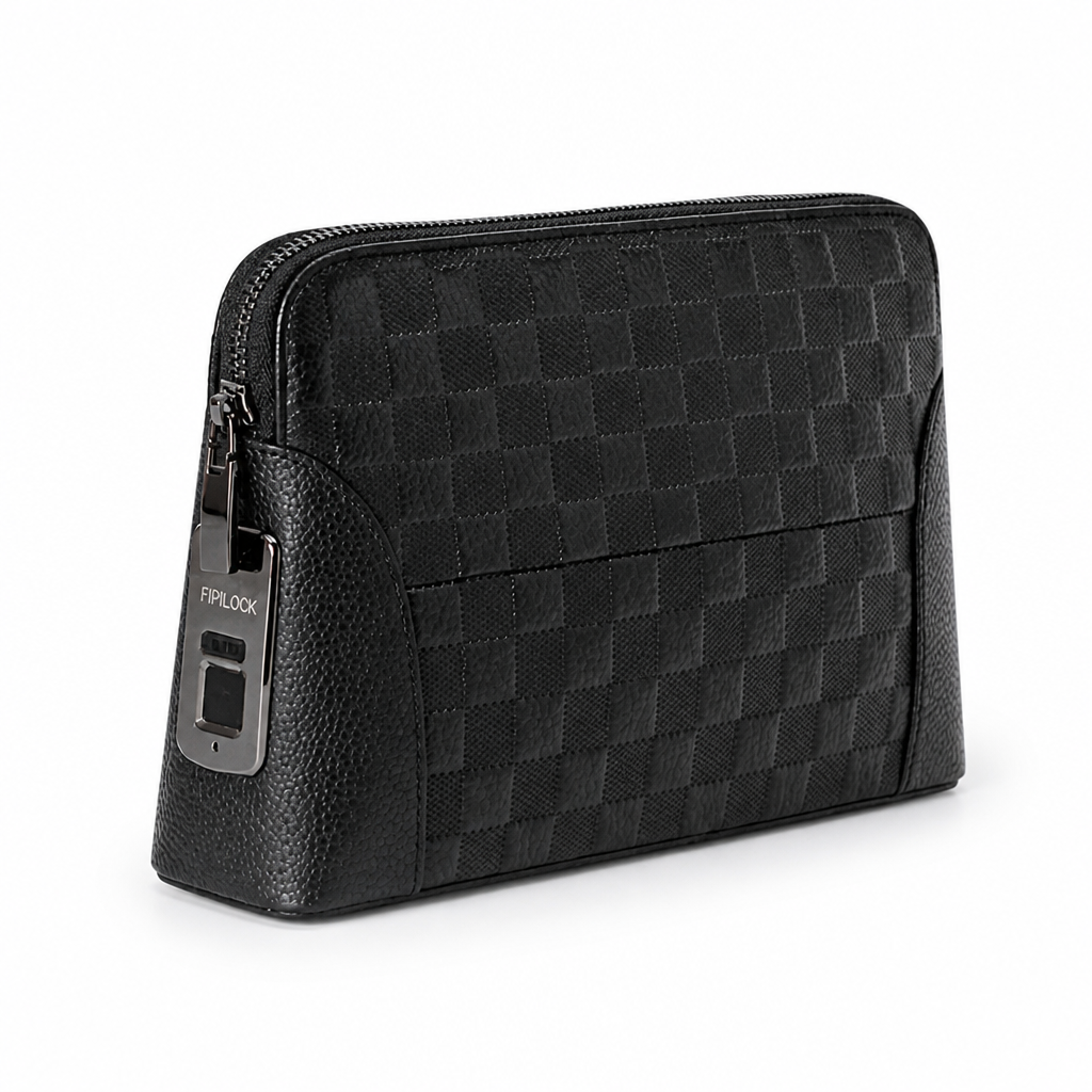 Biometric Fingerprint Lock Multi-Compartment Genuine Leather Handbag