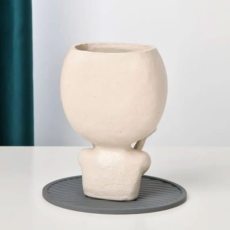 Artistic Floral Face Planter for Home Decor