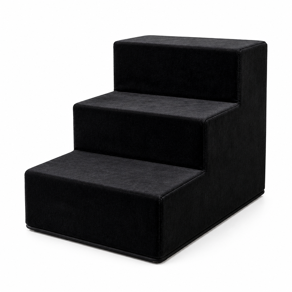 Non-Slip Velvet Foam Pet Stairs (3-Step)