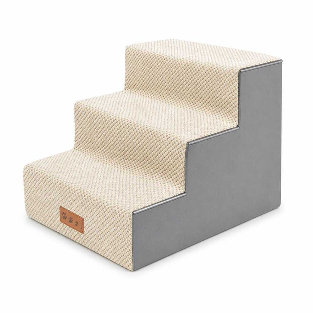 High-Density Memory Foam & Non-Slip Pet Steps (3-5 Steps)
