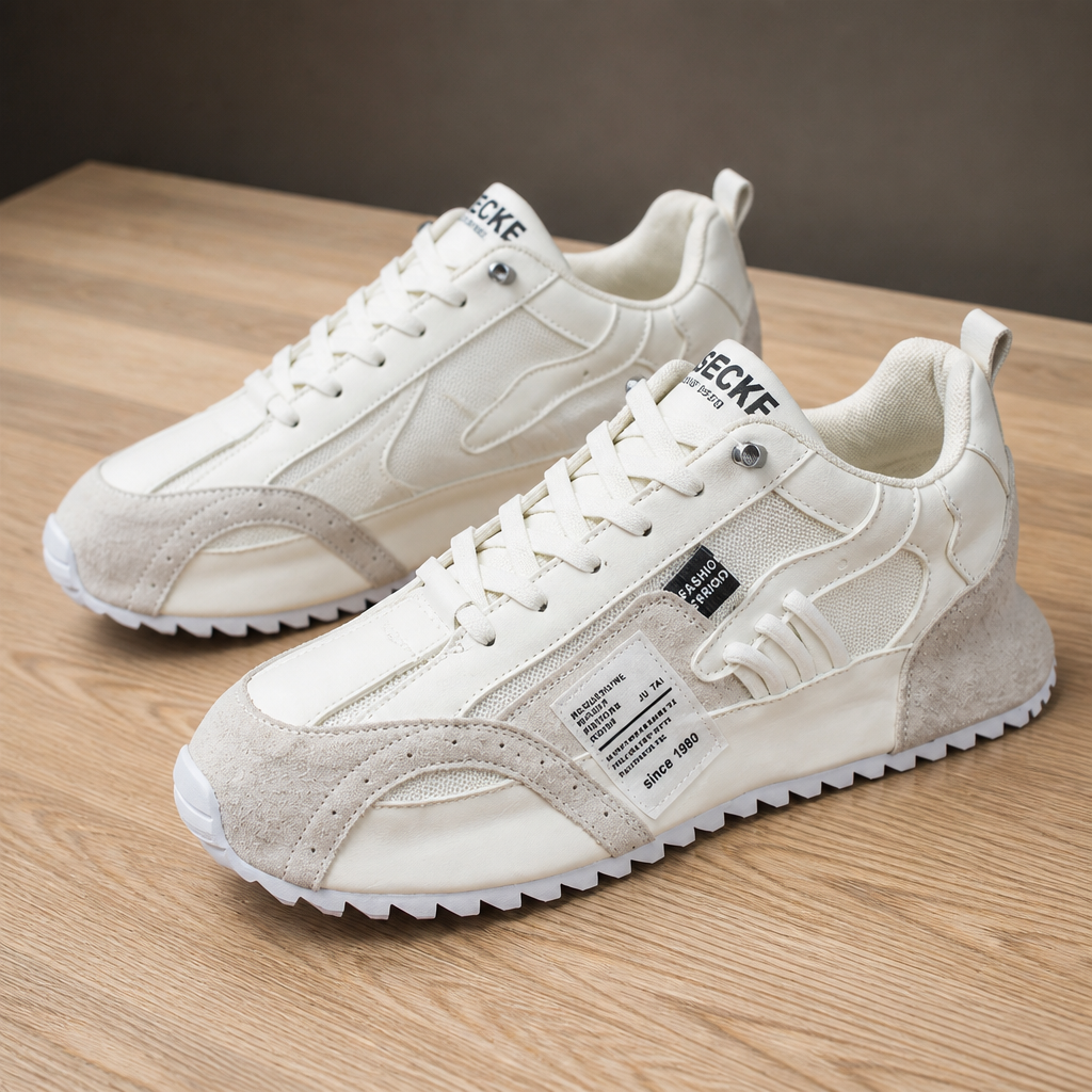 StridePro™ – Heritage Retro Runner Sneakers with Mesh & Suede Blend
