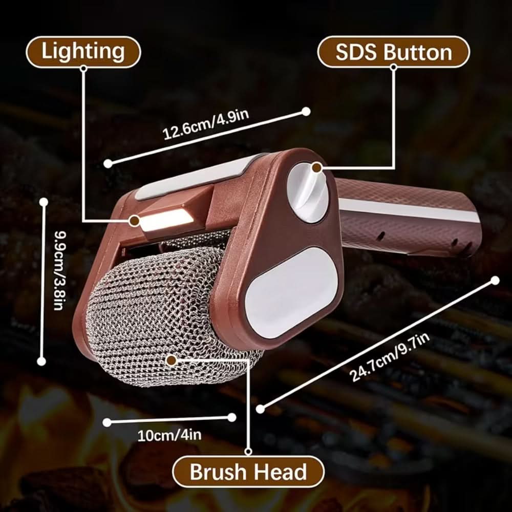 Electric Grill Cleaning Brush with Stainless Steel Roller