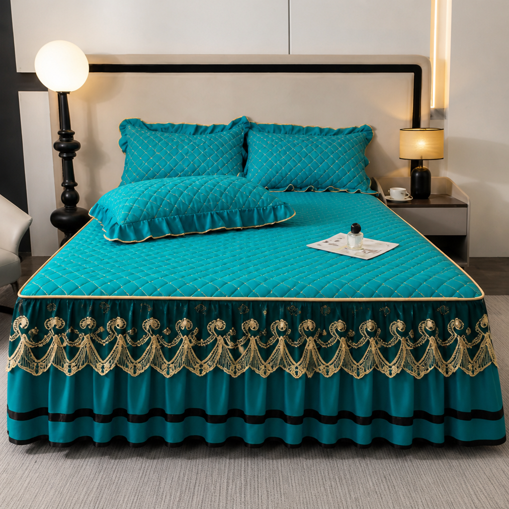 LuxeRuffle™ — Transform Your Bed into a Cloud of Cozy Elegance That Never Slips or Slides